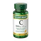 Nature's Bounty Vitamin C + Rose Hips, Immune Support, 1000mg, Coated Caplets, 100 Ct