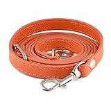 rulebey Leather Straps Replacement for Handbags,Purse Strap, Purse Straps Crossbody Replacement Adjustable (Orange with Silver Buckle)