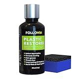 FOLLOWIN Plastic Restorer for Cars - Black Trim Restorer & Ceramic Coating, Resists Water, UV Rays, Dirt, Not a Dressing, Hydrophobic Protection, Highly Concentrated Formula,30ml