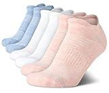 Nautica Women's Athletic Socks - 6 Pack Anti Blister Low Cut Tab Cushioned Ankle Socks - Arch Support Socks for Women (4-10), Size 4-10, Pink Heather