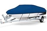 7.6 oz Solution Dyed Polyester Blue, Styled to FIT Boat Cover Compatible for Willie Predator 22' Forward Helm THRU-2014