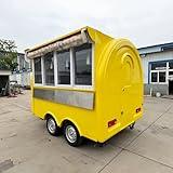 Mobile Food Trailer for Sale, Customized Food Trucks Fully Equipment Catering Equipment Vending Cart Hot Dog Ice Cream Cart for Commercial Use Coffee Bar Commecial Grade Kitchen Facilities