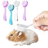 4 Pack Hamster Brush - Small Animal Bath Brush with Lid Soft Cleansing Brush Massage Combs for Hedgehog Guinea Pig Rabbit Chinchilla Ferret Small Animal Grooming Tool Cleaning Supplies-Random Color