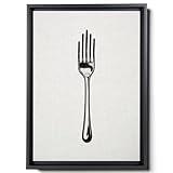 A Simple Line Drawing With A Fork, Knife And Fork, In The Style Of Shaped Canvas, Karl Gerstner, Oversized Objects, Made Of Wire, Anti-Clutter, Minimalist Designs, Decor Canvas