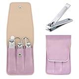 Nail Clipper Set Gifts for Women, 6 Pcs Case Fingernail Clipper Christmas Stocking Stuffers for Adults (Purple)