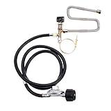 DRELD Propane Gas Fire Pit/Fireplace Safety Valve Control System Kit Assembly - Flame Failure Safety Control Valve, Whistle Free Gas, LP Propane Hose with Regulator (Max 50,000 BTU)