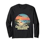 Outer Banks North Carolina Coastal Sunset Beach Lighthouse Long Sleeve T-Shirt