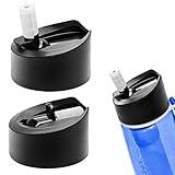 2 Pack Water Bottle Lid Replacement for LifeStraw Go Water Bottle, Water Bottle Lid Replacement Parts Compatible with LifeStraw Go Filter Water Bottles (Black)