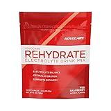 AdvoCare Rehydrate Electrolyte Drink Mix - Hydration & Recovery Drink with Sodium, Potassium & More - Red Raspberry, 14 Stick Packs