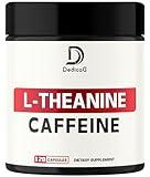 DEDICAD L-Theanine 200mg Capsules & Pure Caffeine Pills 200mg - Smart Smooth Energy Production, Alertness, Cognitive & Focus Clarity Supplement - 120 Capsules for 4 Months - Non-GMO & Gluten Free