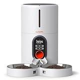 WOPET Automatic Cat Feeders 2 Cats-(𝟮𝟬𝟮5 𝗨𝗽𝗴𝗿𝗮𝗱𝗲) Timed Cat Feeder with Stainless Steel Bowl, Programmable 1-6 Meals Control, Dual Power Supply Auto Pet Feeder for Cats and Dogs