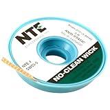 NTE Electronics SW03-5 No-Clean Solder Wick with Anti-Static Bobbin, 3 Green, 075" Width, 5' Length