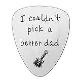 Dad Gifts for Father's Day Christmas Birthday - Stainless Steel Guitar Pick With Message, Gifts From Daughter Son (#1 Couldn't Pick A Better Dad)