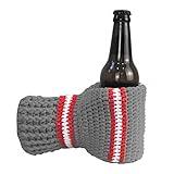 Beer Mitten Gloves, Knit Stitched Drink Mitt Holder for White Elephant Gag Gift Tailgating Idea