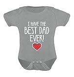 Tstars Best Dad Ever Baby Boy Girl Outfit Gifts for New Dads from Son Daughter Fathers Day Infant Bodysuit Newborn Gray