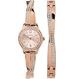 Timex Women's Dress Crystal 23mm Watch & Bracelet Gift Set – Rose Gold-Tone