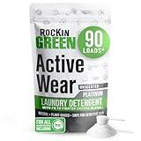 Rockin' Green Laundry Detergent, Plant based, All Natural Laundry Detergent Powder, Vegan and Biodegradable Odor Fighter, Safe for Sensitive Skin (Active Wear 90 Loads - Unscented)
