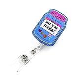 Meds Badge Reel Retractable with ID Clip Nursing Student Cute Medicine Bottle Badge Clip Mental Health Psychology Neurology Medical Office Name Tag Holder(Acrylic)