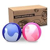 Guard Glasses Water Skipping Ball Summer Beach Ball 2-Pack Water Bouncing Balls Grip Ball for Beach Swimming Pool River Lake, Blue
