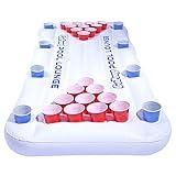 GoPong Pool Lounge Beer Pong Inflatable with Social Floating, White