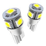 Marsauto 194 LED Bulbs 168 T10 2825 5SMD LED Bulbs Car Dome Map License Plate Lights Lamp White 12V (Pack of 2)