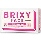 BRIXY Blemish Control Facial Cleansing Bar – Salicylic Acid Unclogs Pores And Balances Natural Oils, Ceramides and Niacinamide Promote Heathy Skin Barrier, pH Balanced, Soap Free, Vegan