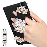 MoKo Soft Hand Strap for 6-8" Kindle eReaders Fire Tablet Kindle/Kobo/Voyaga/Lenovo/Sony Kindle E-Book Tablet, Black High-Elasticity Versatile Hand Strap Lightweight Finger Grip Holder, Flowers