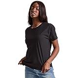 Hanes Comfortblend Women's Tri-Blend Relaxed Fit T-Shirt, Oversized Lightweight Tee, Available in Plus Size, Black, Medium