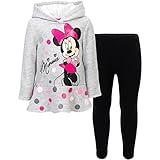 Disney Minnie Mouse Toddler Girls Pullover Fleece Hoodie & Leggings Heather Grey 4T