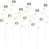 Sea Team 6-Pack Decorative Christmas Tree Branches, Ball Ornament Twigs, Tree Toppers, Vase Fillers, Stems, Picks for Christmas Tree, Wreath, Garland, 15-Inch, Champagne & White