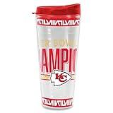 Rico Industries NFL Football Kansas City Chiefs 2024 Super Bowl LVIII Champions Double Wall 20oz Tritan Tumbler