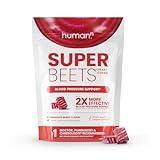 humanN SuperBeets Heart Chews, Nitric Oxide and Blood Pressure Support, Grape Seed Extract & Non-GMO Beet Root Powder Energy Chews, Super Beets Heart Chews, Pomegranate Berry Flavor, 60 Count