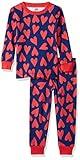 Amazon Essentials Unisex Babies' Snug-Fit Cotton Pajama Sleepwear Sets, 2-piece, Blue Orange Hearts, 24 Months