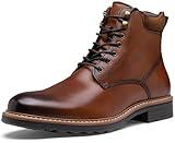 Jousen Men's Dress Boots Leather Boots for Men Formal Chukka Boots Mens Retro Business Mens Boots (AMY8173A yellowbrown 10.5)