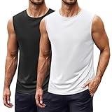 COOFANDY Black Tank Top Men UPF 50+ Workout Sleeveless Shirt Summer Swim Surf Shirt Gym Muscle Athletic White Beach Tank Tops