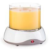 CANDLE WARMERS ETC. Auto Shutoff Candle Warmer Plate (White, Plug-in) – Modern Candle Wax Warmer with 8-Hour Timer