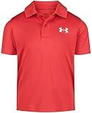 Under Armour Boys' Short Sleeve Ua Match Polo Collared Shirt, Chest Logo, Soft & Comfortable, Red-Core, 6