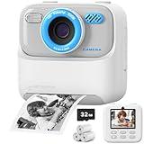 Upgrade Kids Camera Instant Print for Boys and Girls, 1080P HD Dual-Lens Selfie Digital Camera with Print Paper & 32G Card, Christmas Birthday Gifts Toys for Toddler and Teenagers Age 3-16 Years Old