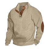 Men Cashmere Sweater,Cashmere Sweaters for Men Cardigan, Men's Outdoor Casual Stand Cashmere Button Long Sleeve Sweater