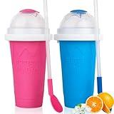 Slushy cup Slushie Maker Cup,Frozen Magic Slushy Cup - Create Delicious Slushies Anywhere with This Fun and Cool Slushie Maker Cup! ((Red＋Blue), large)