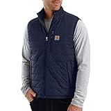 Carhartt Men's Rain Defender Relaxed Fit Lightweight Insulated Vest, Navy, Medium