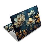 ArtSo Laptop Skin Sticker Decal,16.5 17 17.3inch Laptop Netbook PC Notebook Universal Vinyl Reusable Skin Sticker Cover Personalized Art Case Protector, Golden Flower