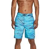 Speedo Men's Standard Swim Trunk Knee Length Boardshort Bondi Printed, 20" Slice Blue Atoll, Large