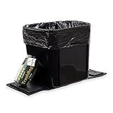 Car Garbage Can Premium Car Trash Bin with Stability Flap and Magic Strips Secure Waterproof Interior Organizer Accessories Leakproof Container for Cars 20 Pcs Trash Bags - Black