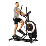 Sunny Health & Fitness Electric Eliptical Trainer Elliptical Machine w/Device Holder, Programmable Monitor and Heart Rate Monitoring, 300 LB Max Weight and 20" Stride - SF-E3875, Black
