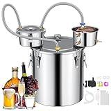 3 Pots 13.2Gal/50L Moonshine Still Kit Complete with Thumper and Condenser, Thermometer, Submersible Pump, Stainless Steel Alcohol Distiller Home Brewing Kit for DIY Whiskey Wine Brandy