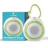 MyBaby Baby Sound Machine, White Noise Sound Machine for Baby, Travel and Nursery. 4 Soothing Sounds, Integrated Clip, Small and Lightweight.