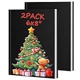 Utron 2PCS Hardcover Blank Book, 6 x 8in Autograph Book, Blank Books 80 Pages Each, Hardcover Blank Book for Writing Stories, DlY Creations, Drawing, Writing(Black)