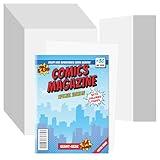 VOKOY 100 Pcs Current Size Comic Book Boards, 24-Point/400gsm Solid Backing Boards White Protective Sheets Fabric Backing Board Regular Comics Magazine Storage for Collectors, 6.75 X 10.5 inches