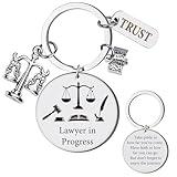 Lawyer Gifts Law Student Keychain - Women Men Gift for Attorneys, Laws School Graduation Jewelry Pendant for Future New Lawyers, Scales of Justice, Justice Gavel, Birthday Appreciation Retirement
